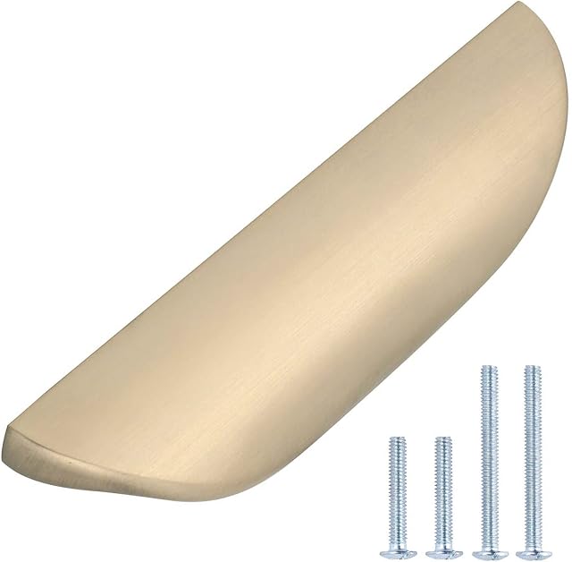 Amazon Basics AB3501-GC-10 Cabinet Pull, 11.2 cmLength (6.4 cm Hole Center), Golden Champagne