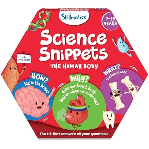 Skillmatics Flash Cards - Science Snippets The Human Body, Learning Resources & Educational Toys for Boys & Girls, Gifts for Ages 7, 8, 9 & Up, 70+ Cards Cover