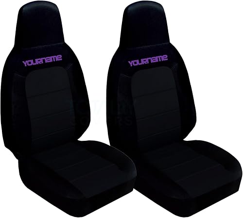 Miniatura 7 de TOTALLY COVERS Fundas de asiento negras compatibles con Mazda MX-5 Miata 2006-2015 con tu nombretexto negro con soporte para cinturón de seguridad