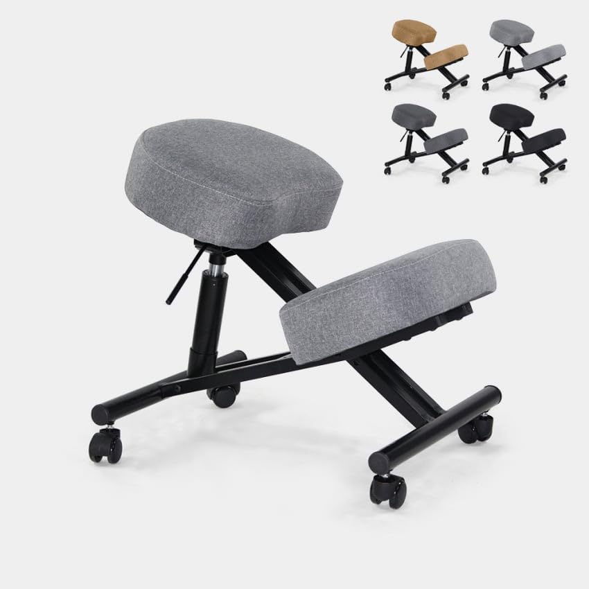 Produce Shop Silla ergonómica de Rodillas postural Modelo Sueco de Tejido Balancesteel Lux - Gris