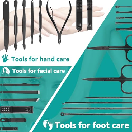 Luck Around Manicure Set, Professional Nail Clippers Pedicure Kit 26 Pieces Nail Care Tools For Travel & Grooming thumb #4