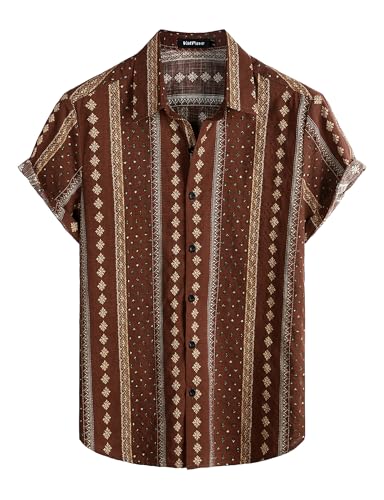Image of VATPAVE Mens Casual Hawaiian Floral Shirts Short Sleeve Button Down Tropical Shirts Beach Summer Shirts