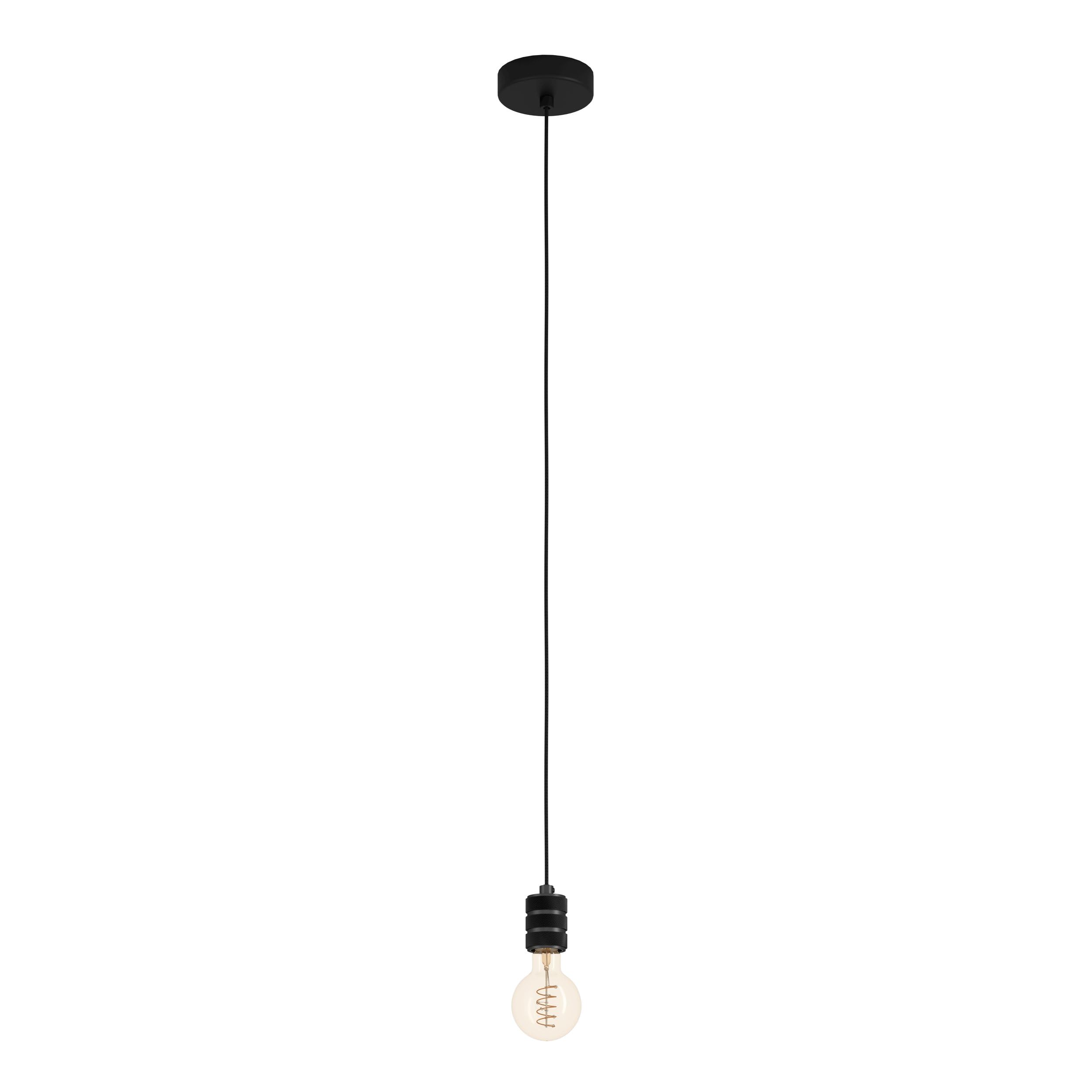Eglo Unisex Black Single Pendant Light E27 Yorth