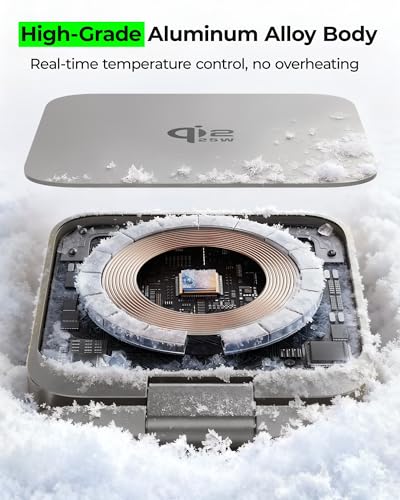 Image of 3 in 1 Charging Station for Apple - Qi2.2 25W Magnetic Wireless Charger for iPhone 17, Apple Watch, AirPods, Travel Fast Charging Foldable Stand with 45W GaN Adapter, Aluminum Alloy Design