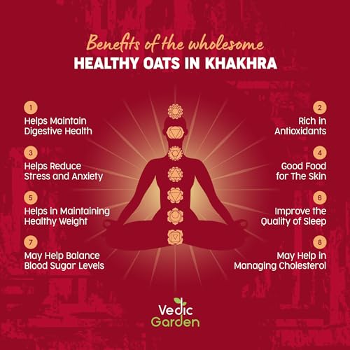 Image of Vedic Garden Multigrain Khakhra 4 Flavor Combo - Flaxseed, Oats, Quinoa, Ragi & Beetroot | 100% Roasted | No Palm Oil | High Protein & Fibre | Healthy Diet Snack for Weight Loss | Crispy Indian Namkeen - 2 Qty