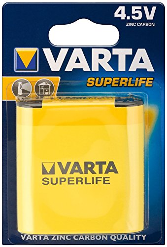 VARTA Lot de 6 Blisters de 1 Pile plate saline Superlife 2012 4.5V 3R12