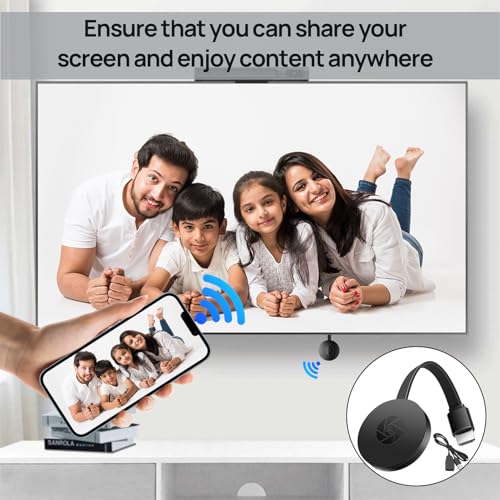 Chromecast Device for TV, Wireless Display Dongle Adapter, Streaming Stick Screen Mirroring Video Mirror Screen Connector Receiver Compatible with AirMirror Airplay Miracast - Image 7