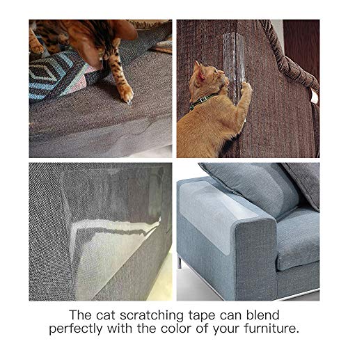 PUPMATE 4.5 Inches Anti-Scratch Cat Training Tape, Double-Sided Cat Sticky Tape Protects Furniture, Couch, Door & Carpet,100% Clear Cat Scratch Deterrent, 20 Yards - Thumbnail 6