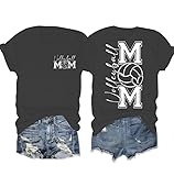 Volleyball Mom T-Shirt Women Volleyball Shirts Game Day Shirt Game Day Graphic Shirts Grey