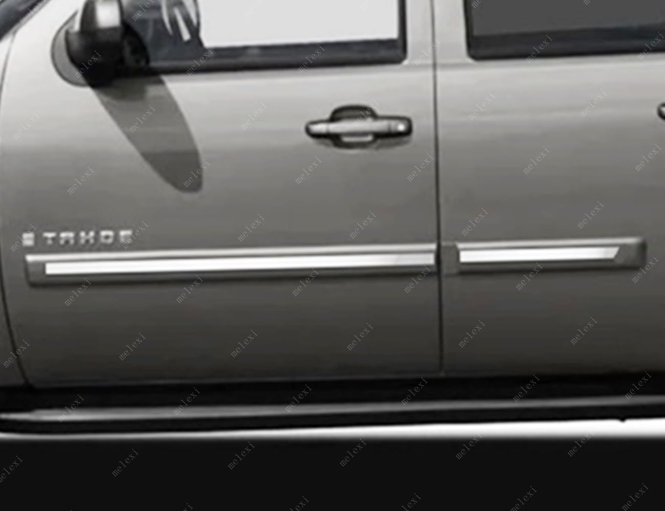 MELEXI Chrome Side Door MOLDING 4 Door 4 PCS S.Steel Compatible with Chevrolet Tahoe 2007 to 2014