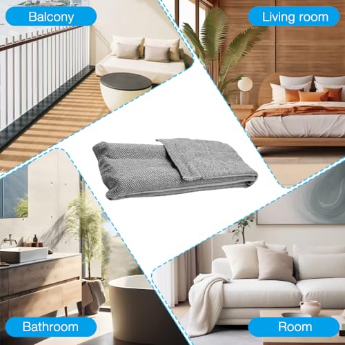 HIULLEN Tochtstopper voor deuren, deurafdichting, dubbele afdichting, tochtstopper, windstopper voor warmte-isolerend en energiebesparend, tochtstopper tegen tocht en lawaai (grijs) - Image 4