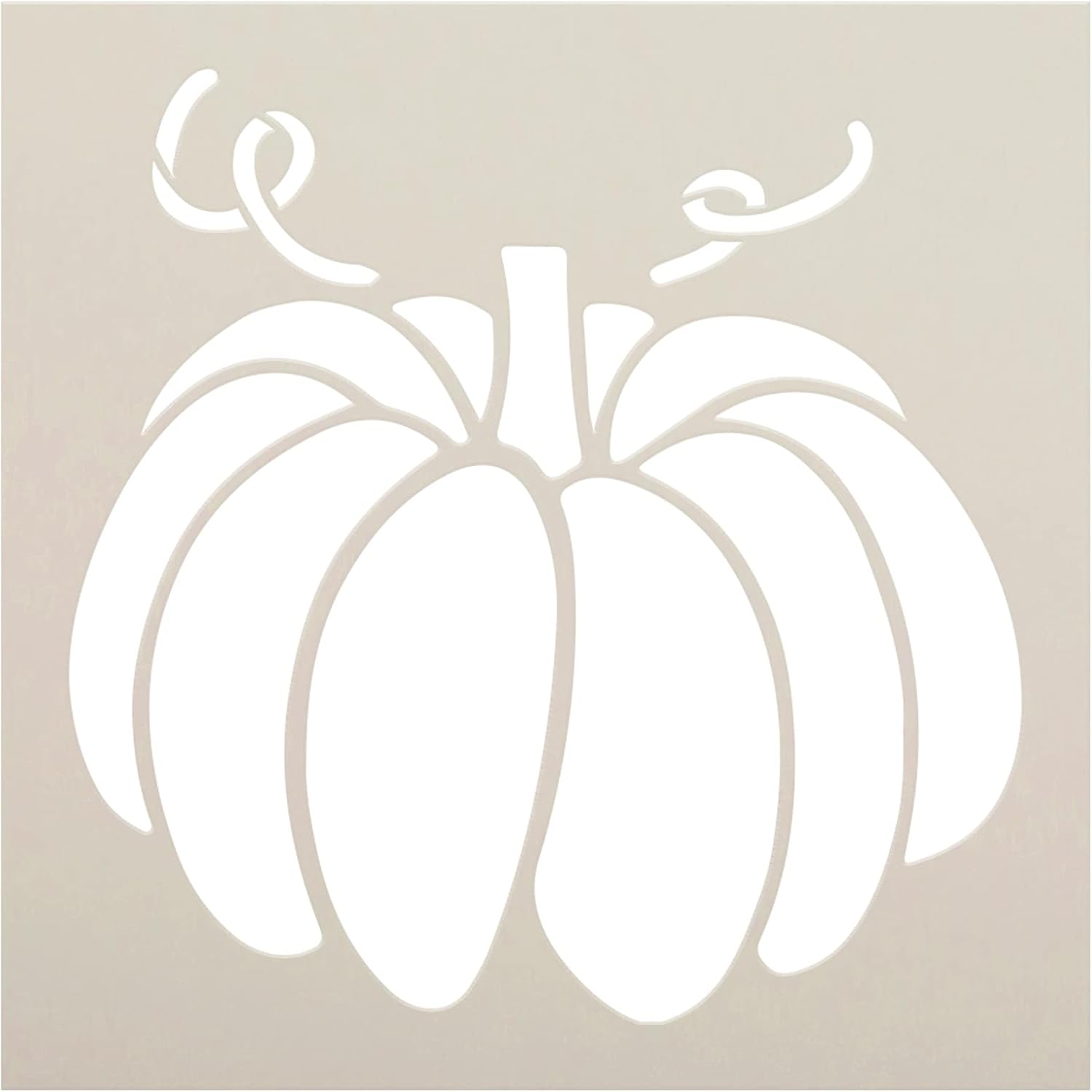 Pumpkin with Curling Vines Stencil by StudioR12 | Craft DIY Fall Home Decor | Paint Autumn Farmhouse Wood Sign Reusable Mylar Template | Select Size (18 inches x 18 inches)