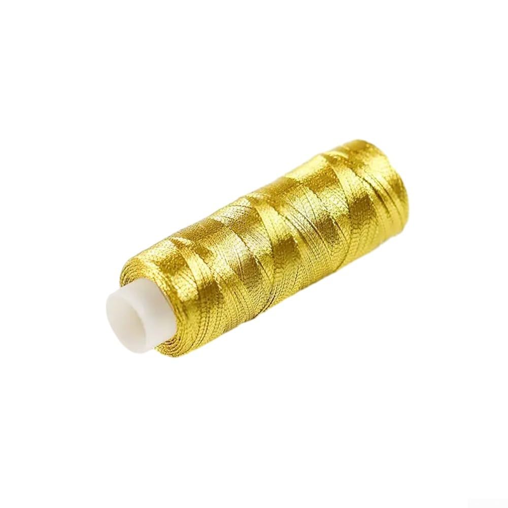 Rocchetto Di Filo Per Cucito E Ricamo - Oro Lucido 200m - Poliestere Resistente Per Patchwork E Artigianato - 2