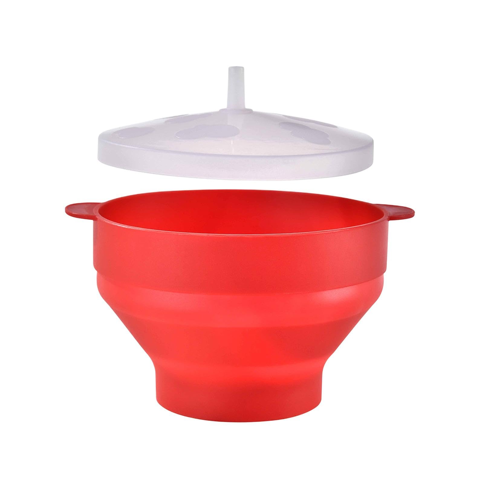 2x popcorn maker siliconen, opvouwbaar, voor magnetron, BPA-vrij, bereiding zonder olie, popcorn popper, blauw