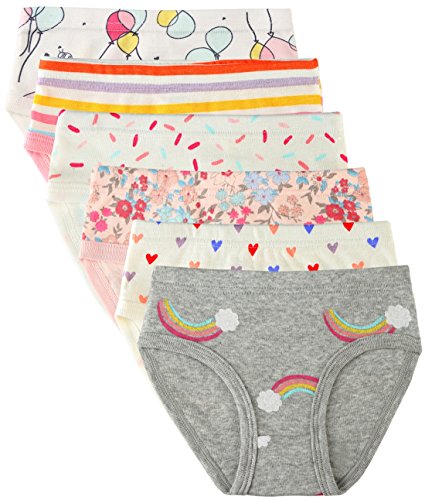 6 Pack Little Girl Underwear Cotton Fit Age 1-7, Baby Girls Panties Toddler Girl's Undies (Rainbow, 1-3 Years/Waist 15.6