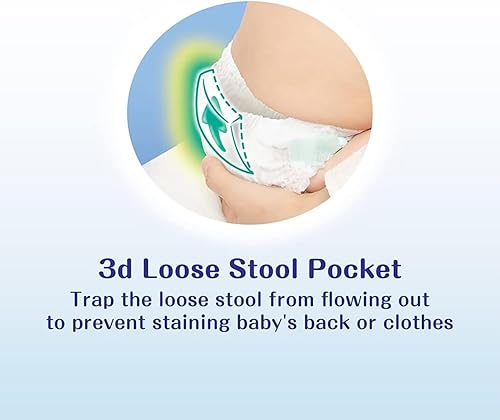 Miniatura 2 de Pantalones de dominadas para bebé, talla S (9-17 libras), 54 unidades, paquete de pantalones Moony, pañales japoneses, materiales seguros, indicador