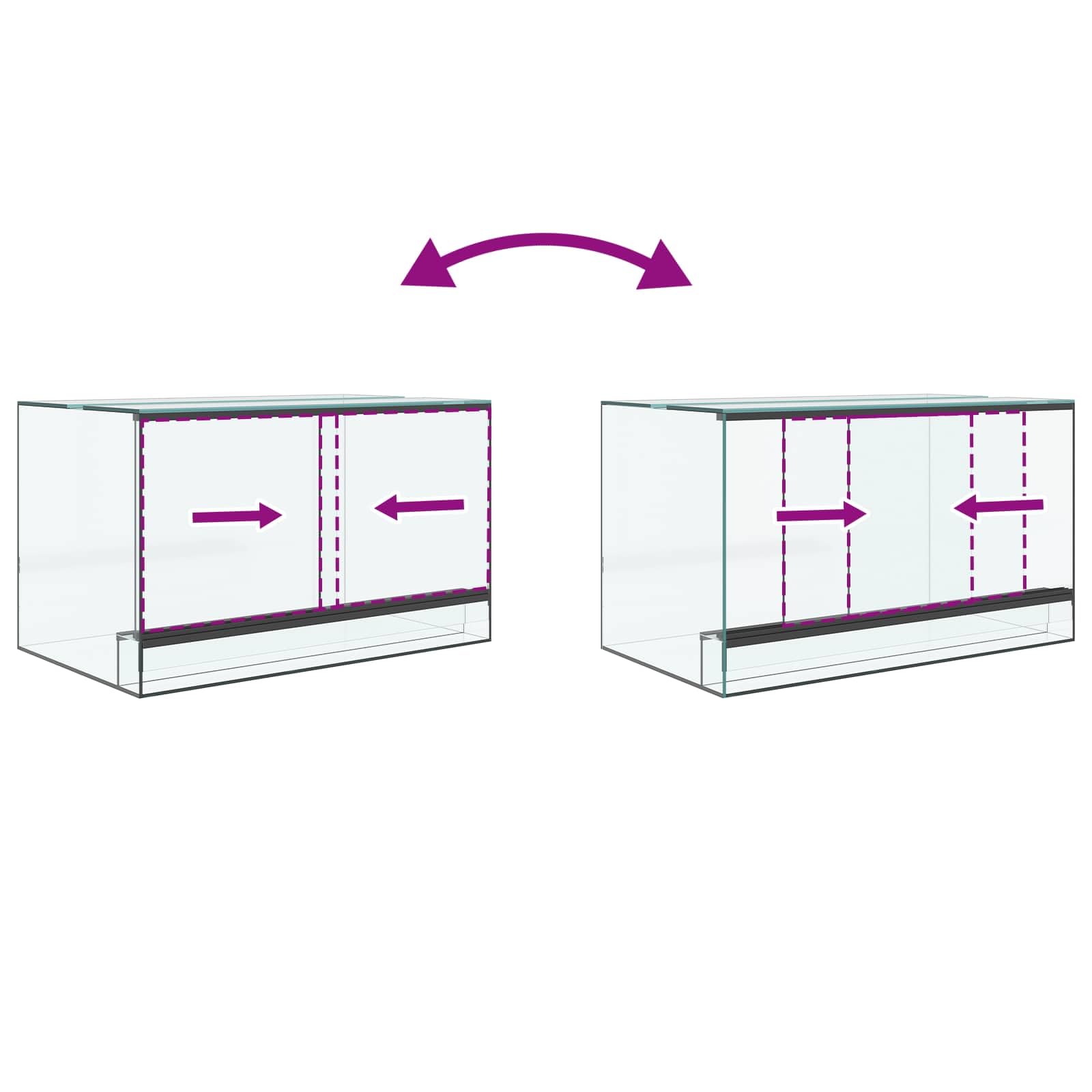 vidaXL Terrario Transparente 50 x 30 x 30 cm Cristal, Terrario de Vidrio Moderno, Refugio Resistente, hábitat 360°, hogar Transparente para Animales