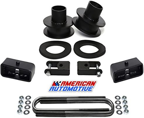 American Automotive F250 F350 SuperDuty Lift Kit 4WD 2.5" Front Spring Spacers + 2" Rear Blocks + Shock Extenders