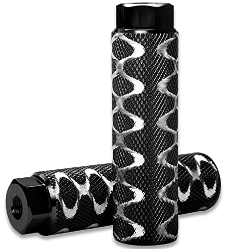 ZONSUSE 1 Paire Bike Pegs Antidérapantes en Alliage d'aluminium, BMX Pegs, Repose-Pieds Cylindriques pour Vélos BMX,Pédale de Vélo, en Alliage d'aluminium...