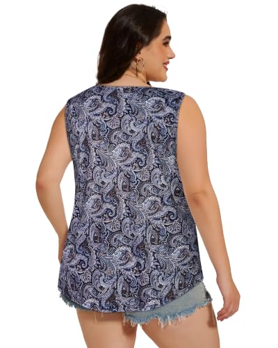 Image of Women Plus Size Tank Top Casual Summer Tops Loose Fit Sleeveless T Shirts Trendy Crewneck Tunic Tees 2026