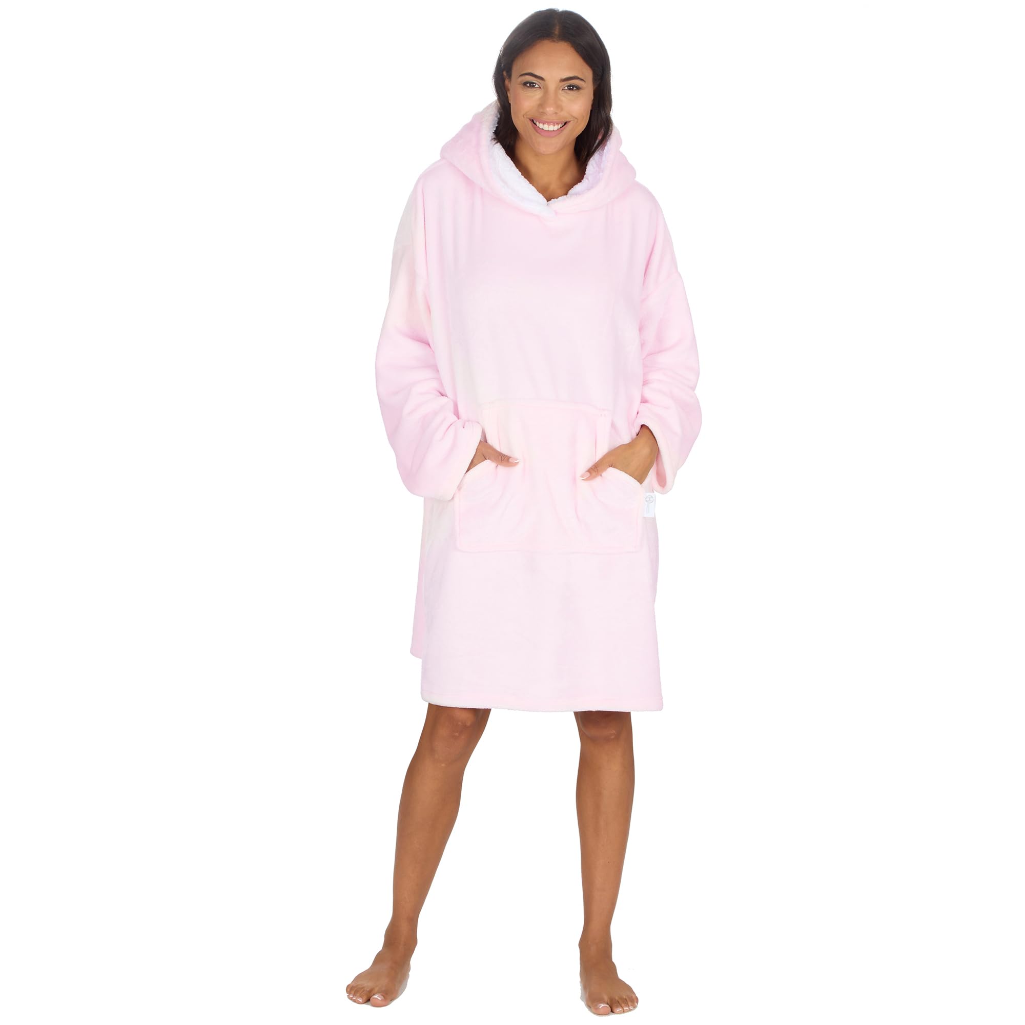 Undercover Adults Oversized Plush Fleece Hoodie 34B2107 Pale Pink
