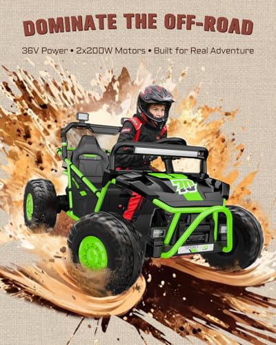 First Ride On 36V Kids Ride On UTV, 2-Seater 400W Electric Car for Kids 6+, 5 - Additional View