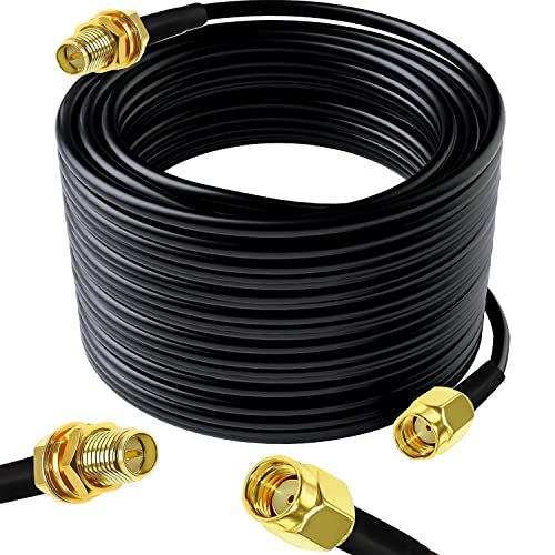 RUNCCI-YUN 10M Antenne WiFi Extension Câble, Câble d’Extension RP-SMA,Rallonge Antenne WLAN, Câble Coaxial RP-SMA,pour Pont de routeur LAN sans Fil et...