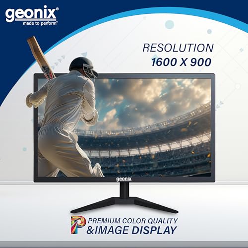 Image of GEONIX PC Monitor (49.53 cm /19.5 Inch) | Display Output-VGA & HDMI | LED Display | Resolution 1600 x 900 | Power Consumption 21W(Max) | 3 Years Warranty