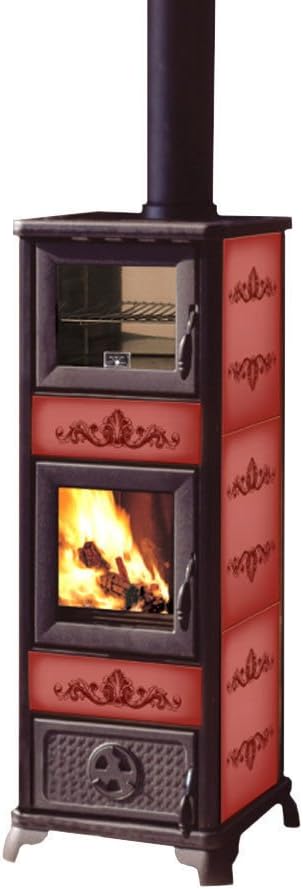 Estufa de leña 7,2 Kw c/horno acero fundido 190m3 diseño GLORIA2  calefacción : Amazon.es: Hogar y cocina