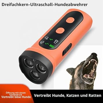 PASLFC Antibell Ultraschall Gerät Hunde Hundeabwehr Ultraschall Anti Bell Gerät Hunde Dreigang-Frequenzumwandlung Anti Bell Ultraschall Ultraschall Hundegebell Antibell für Hunde (3 Kerne)