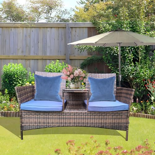 Furnillascape PATIO-LS-001 Wicker Patio Loveseat Balcony Furniture 2-Seat Chair thumb #6