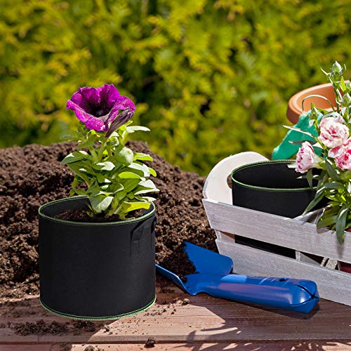 Delxo Garden Grow Bags 5 Gallon 10Pack Reusable Plant Growing Bags Fabric Pots For Planting Vegetable #TOP6