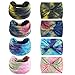 STGDAK Boho Headbands For Women Fashion Stretch Wide Hair Bands Tie Dye Knoted Turban Head Bands Yoga Running Sweatband Elastic Headband Stylish Wrap Headbands Hair Accessories for Teen Girls 4 Pack