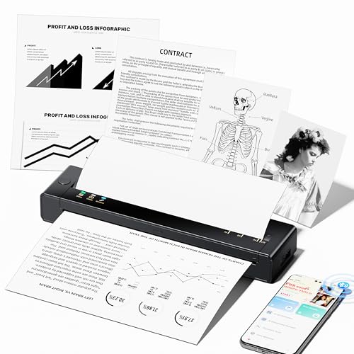 TATTMUSE Stampante Portatile, A4 Stampante Termica Compatibile...