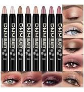 HHLTOH 8Pcs Cream Eye Shadow Brightener Sticks Set for Eyes, Champagne Pearl Bronze Putty Sand Or...