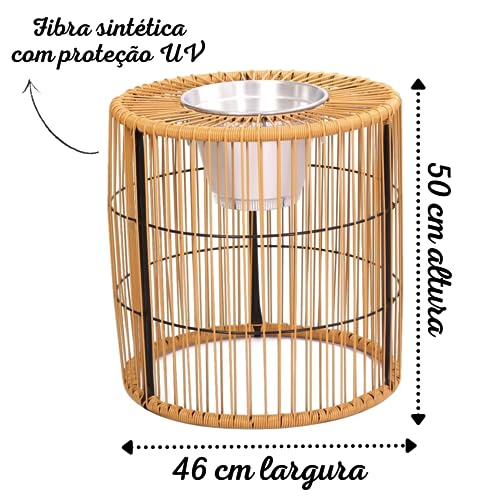 Mesinha de Canto p/Área Externa com Balde de Gelo (Palha)