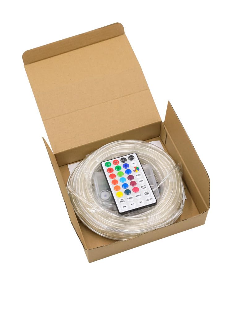 Guirlande Lumineuse, Guirlande Lumineuse en Corde, 16 Couleurs changeantes, Guirlande Lumineuse Noël, Tube Lumineux en Fil cuivre, alimenté par Batterie, l'extérieur et l'intérieur, Les décorations N