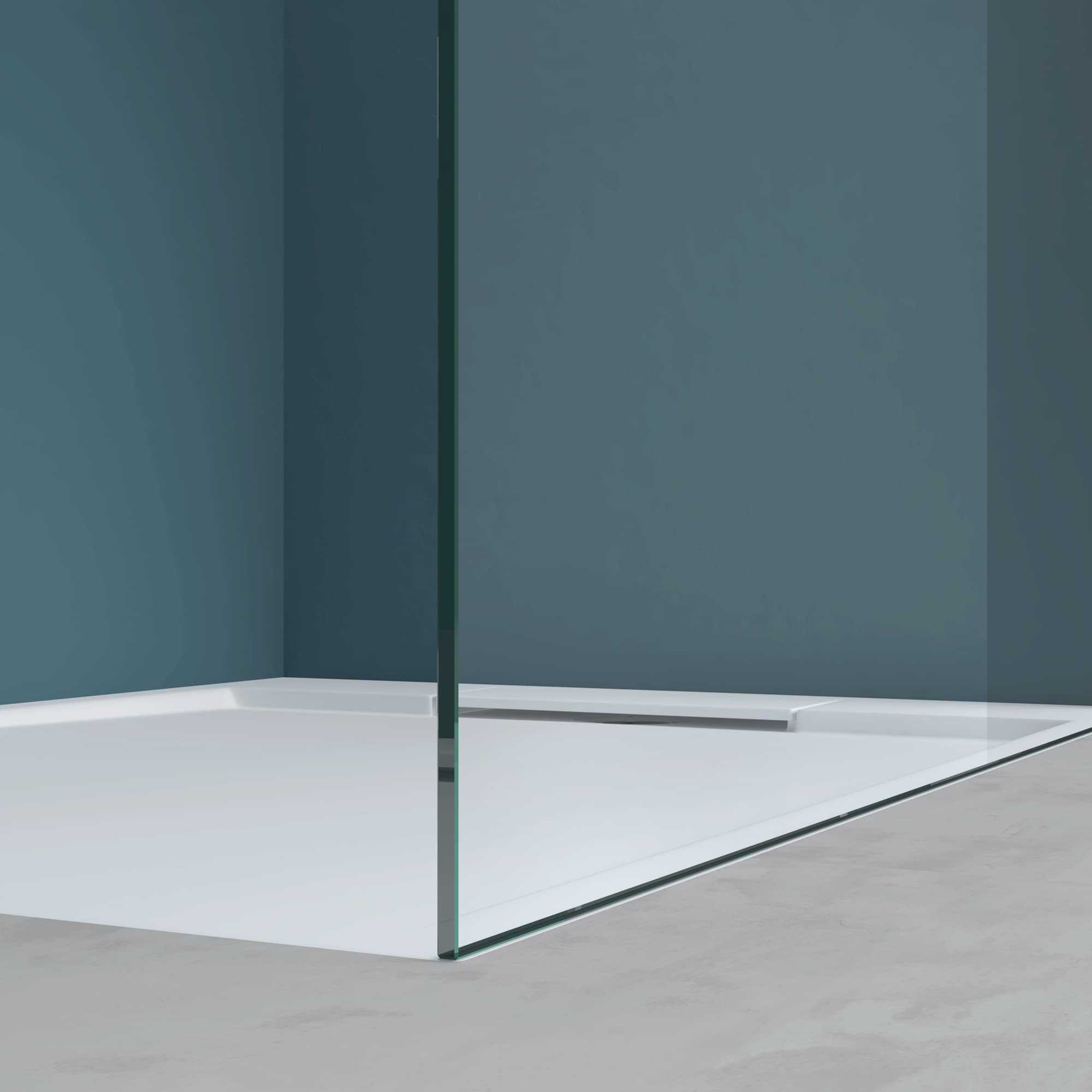 Mai & Mai Duschwand für Dusche Duschabtrennung 100x200cm Walk-In Dusche | Duschtrennwand 8mm ESG-Sicherheitsglas NANO Milchglas BRAM3 Bremen01MS