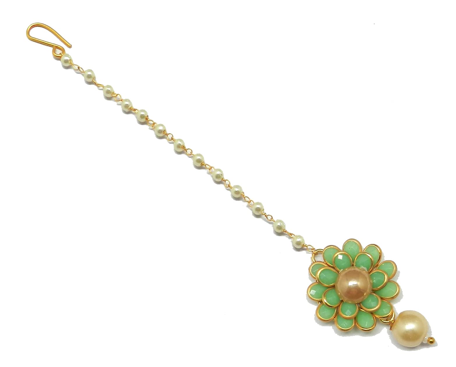 Radhesh Creation And Jewellery Flower Style Exclusive Cute Maang Tikka (Lime) (B08VN849FW) Amazon Price History, Amazon Price Tracker