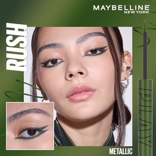 Image of Maybelline New York Tattoo Play Metallic Green Liquid Eyeliner, Metallic