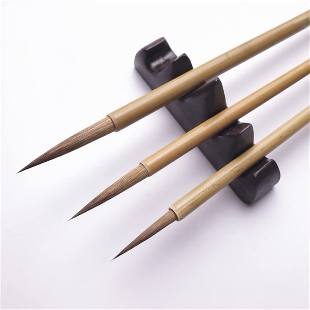 Ensemble de stylos pinceaux de calligraphie chinoise avec ligne de crochet dorée