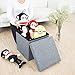 WoneNice Foldable Storage Ottoman Footrest, 16