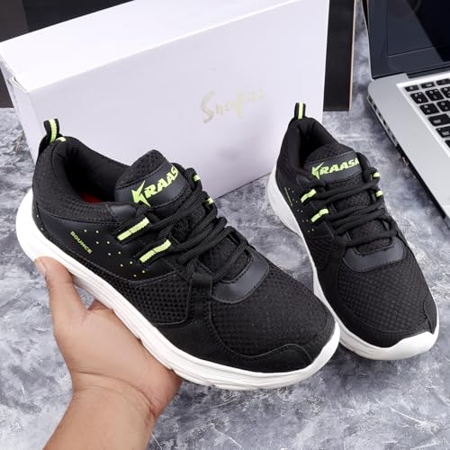 Image of Kraasa Men's Running, Jogging, Gym, Sports, and Walking Shoes Cushioned Insole | Shoes for Men with Lace-Up Closure