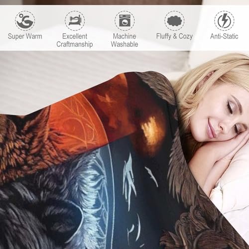 Manta de sofá con diseño de lobo para tardes frías en casa 6