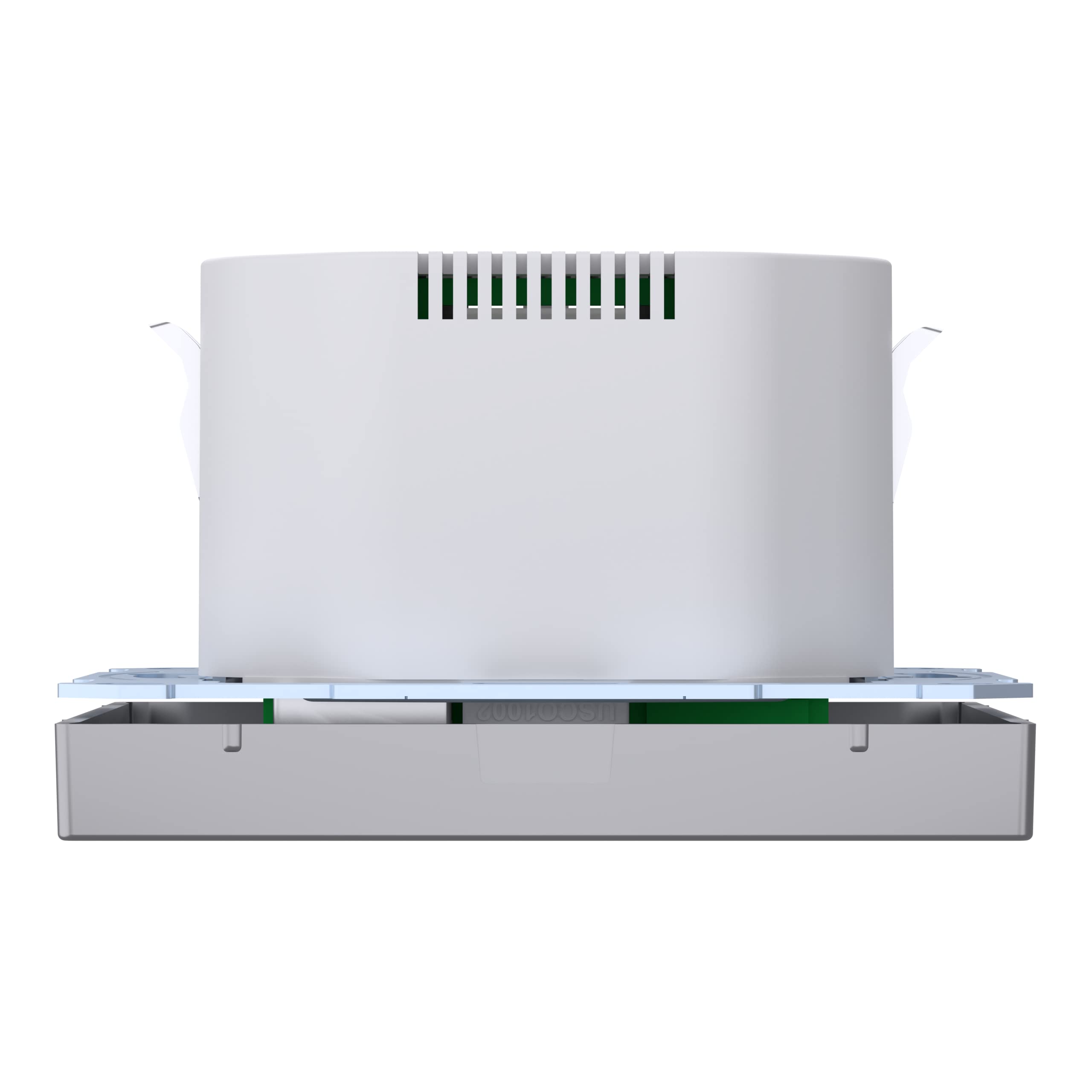 Merten MEG2367-6036 Prise Schuko avec Deux Sorties pour Un Fonctionnement simultané et Un Chargement de Deux appareils USB avec Batterie intégrée en Acier Inoxydable