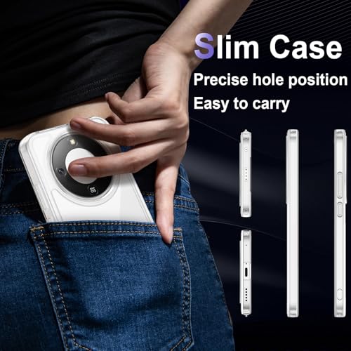 Image of Case for Honor Magic 8 Lite, Military Grade Drop Protection Phone Case, Yellowing Resistant, Anti-Scratch Hard PC Back, Shockproof Hard Ultra-Thin Protective Cover, Clear
