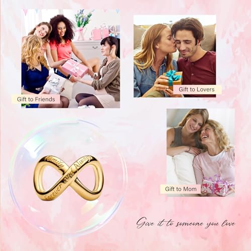 Image of Mothers Day Birthday Number Love Family Friendship Graduation Auntie Grandma Dad Mom Charms for Pandora Bracelets Necklaces, Gifts Women, for Anniversary Valentines Christmas