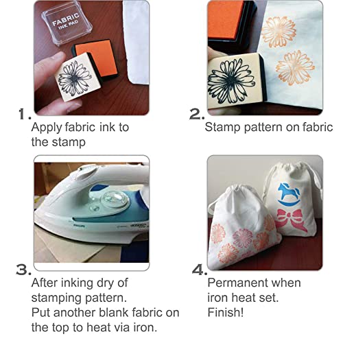 Stamp Pad, Fabric Ink Pad Stamps Set, 5 Colors Non-Toxic Pigment Ink Pad For Stamps, Rubber Stamps, Card Making Supplies, Wood, Fabric And Paper Surface. Stamps For Crafts (5 Pack) #TOP1