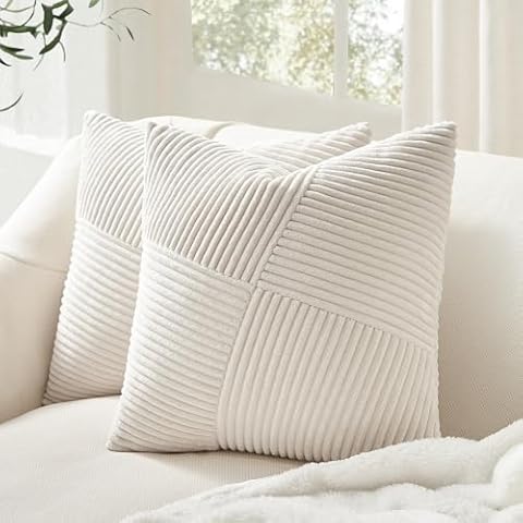 Topfinel Corduroy Cushion Covers Set of 2 Cover
