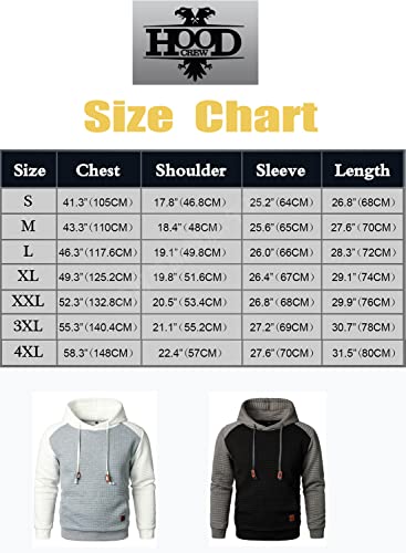 HOOD CREW Men's Long Sleeve Hoodie Drawstring Hooded Color-block Casual Pullover - Image 7